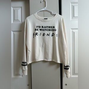 FRIENDS Cropped Graphic Cream Sweatshirt XXL